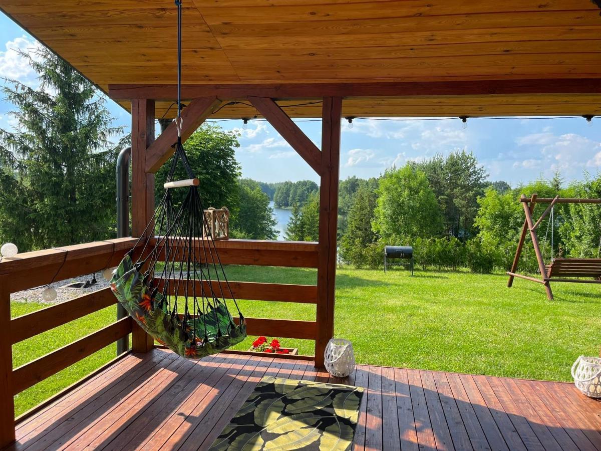 Domek Z Kominkiem Nad Jeziorem Z Jacuzzi Ogrodowym Sumowo  エクステリア 写真